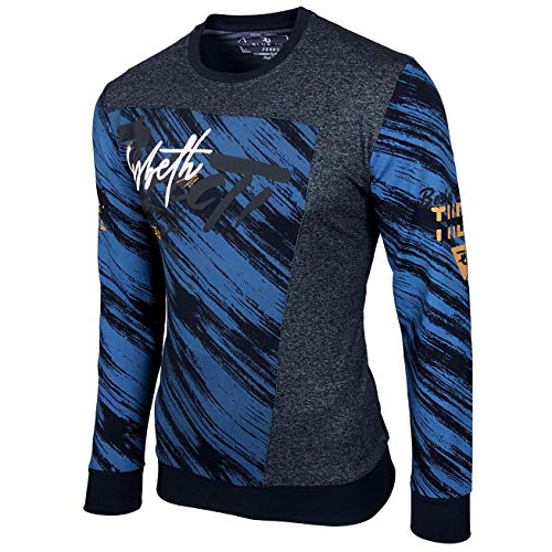 Baxboy Herren Pullover Hoodie Sweatjacke Longsleeve Sweatshirt Jacke Langarm Kapuzenpullover Hoody Sweater 2628, Farbe:Blau, Größe:2XL von Baxboy