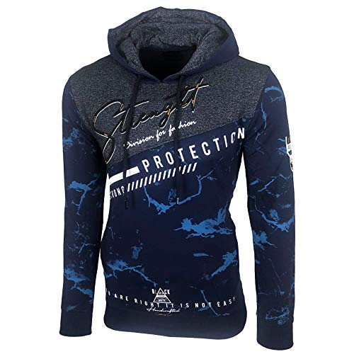 Baxboy Herren Pullover Hoodie Sweatjacke Longsleeve Sweatshirt Jacke Langarm Kapuzenpullover Hoody Sweater 2628, Farbe:Marine, Größe:2XL von Baxboy