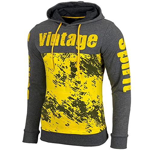 Baxboy Herren Pullover Hoodie Sweatjacke Longsleeve Sweatshirt Jacke Langarm Kapuzenpullover Hoody Sweater 603, Farbe:Anthrazit, Größe:2XL von Baxboy