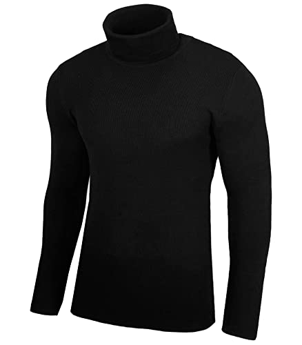 Baxboy Herren Rollkragen Pullover Langarmshirt Feinstrick Sweater Freizeit Slim fit Basic Männer Langarm Crew Neck BB-1406, Farbe:Grau, Größe:S von Baxboy