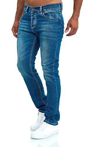 Baxboy Jeans Herren Slim Fit Stretch Jeanshose Designer Stonewashed Dicke Nähte Vintage Hose Blau Denim, Farbe:9000 Hellblau, Hosengröße:W30/L32 Baxboy Jeans Herren Slim Fit Stretch Jeanshose Designer Stonewashed Dicke Nähte Vintage Hose Blau Denim, Farbe:9000 Hellblau, Hosengröße:W30/L32 von Baxboy