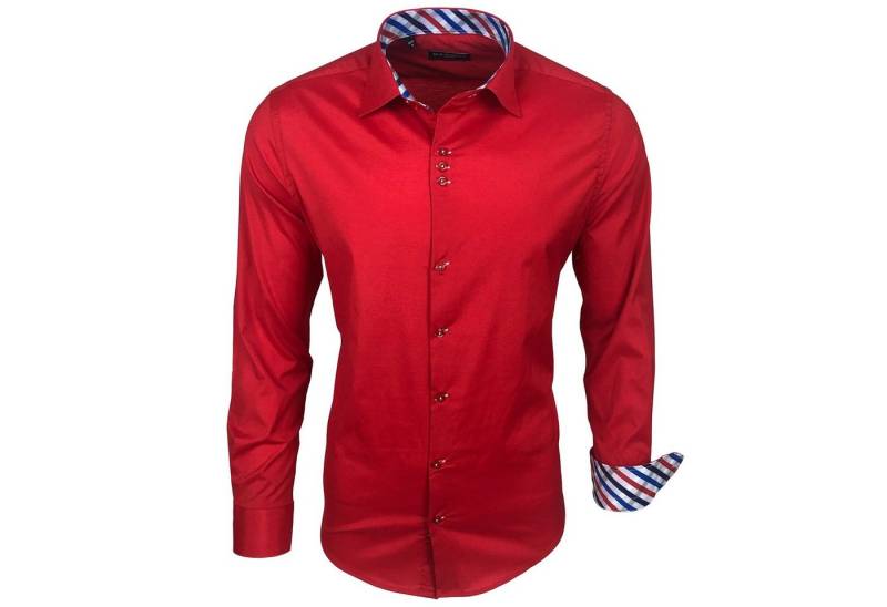 Baxboy Langarmhemd Baxboy Herren Kariert Hemd Kentkragen Langarm Business Karohemd B-501 von Baxboy