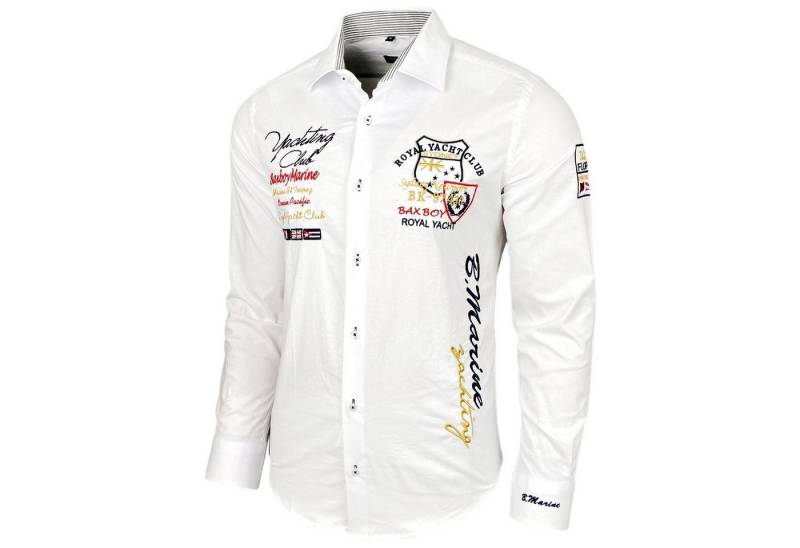 Baxboy Langarmhemd Baxboy Edel Dezent Herren Hemd Stickerei Hemden Kontrast Langarm B-508 von Baxboy