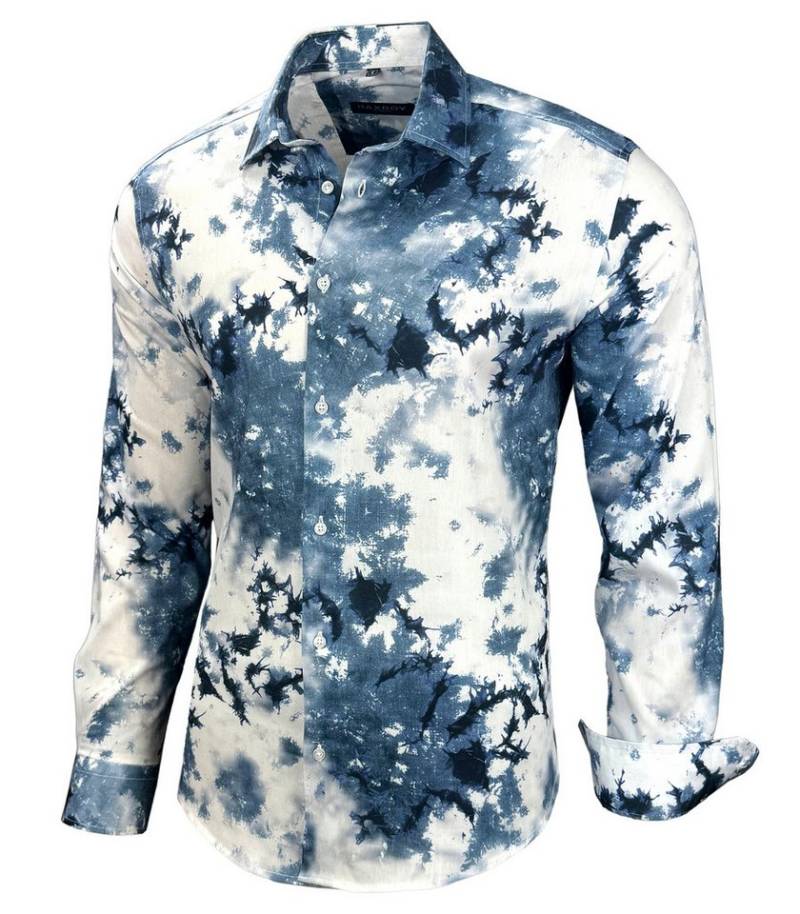 Baxboy Langarmhemd Baxboy Herren Batik Hemd Freizeitshemd Langarm Casual Shirt B-446 von Baxboy
