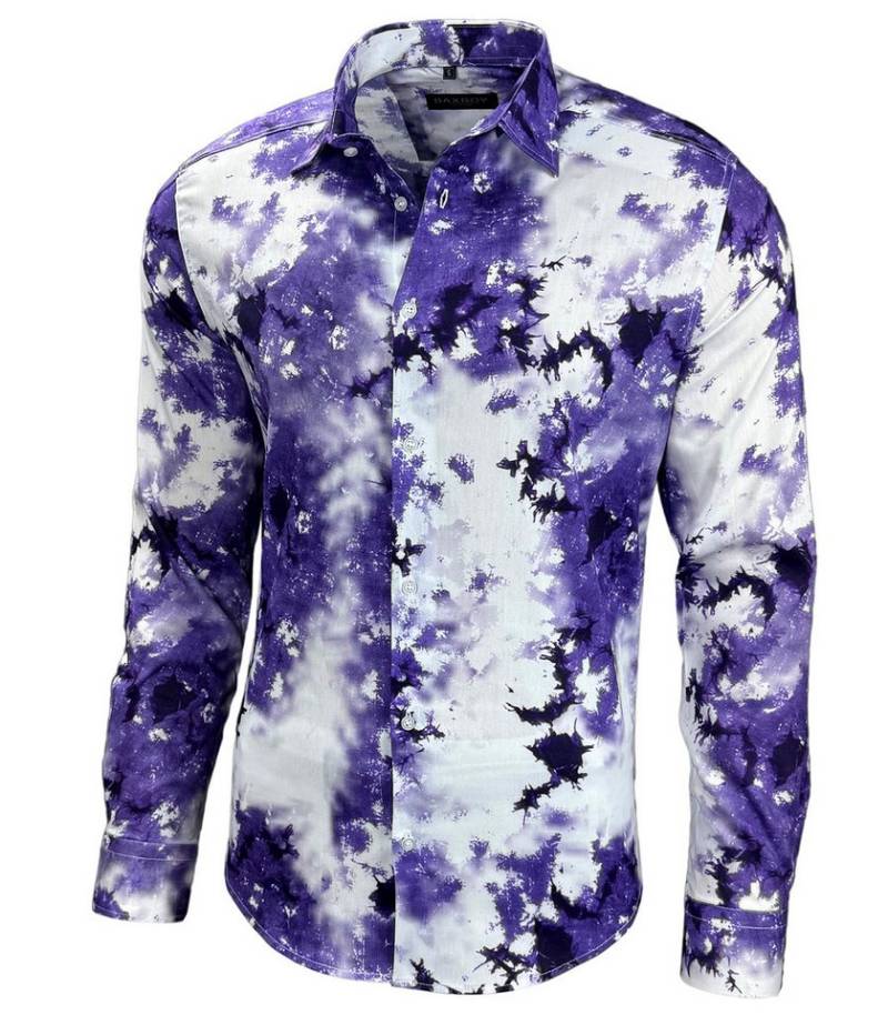 Baxboy Langarmhemd Baxboy Herren Batik Hemd Freizeitshemd Langarm Casual Shirt B-446 von Baxboy