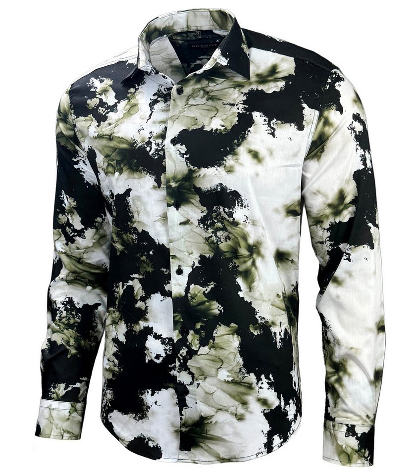 Baxboy Langarmhemd Baxboy Herren Batik Style Hemd Freizeitshemd Langarm Casual B-447 von Baxboy