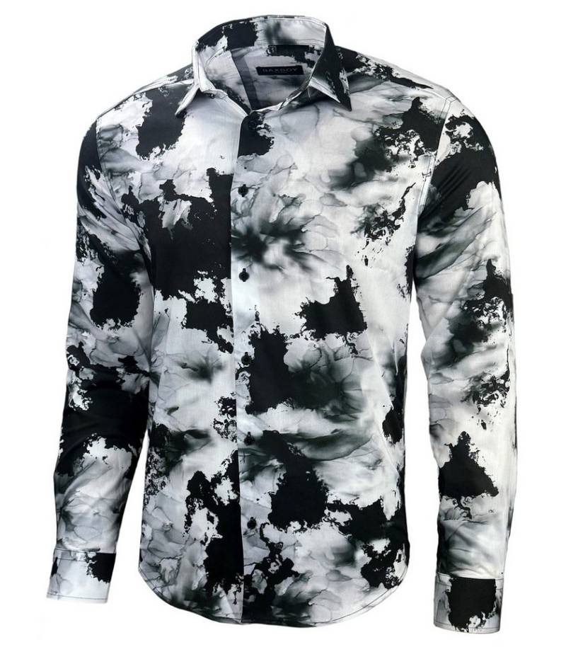 Baxboy Langarmhemd Baxboy Herren Batik Style Hemd Freizeitshemd Langarm Casual B-447 von Baxboy