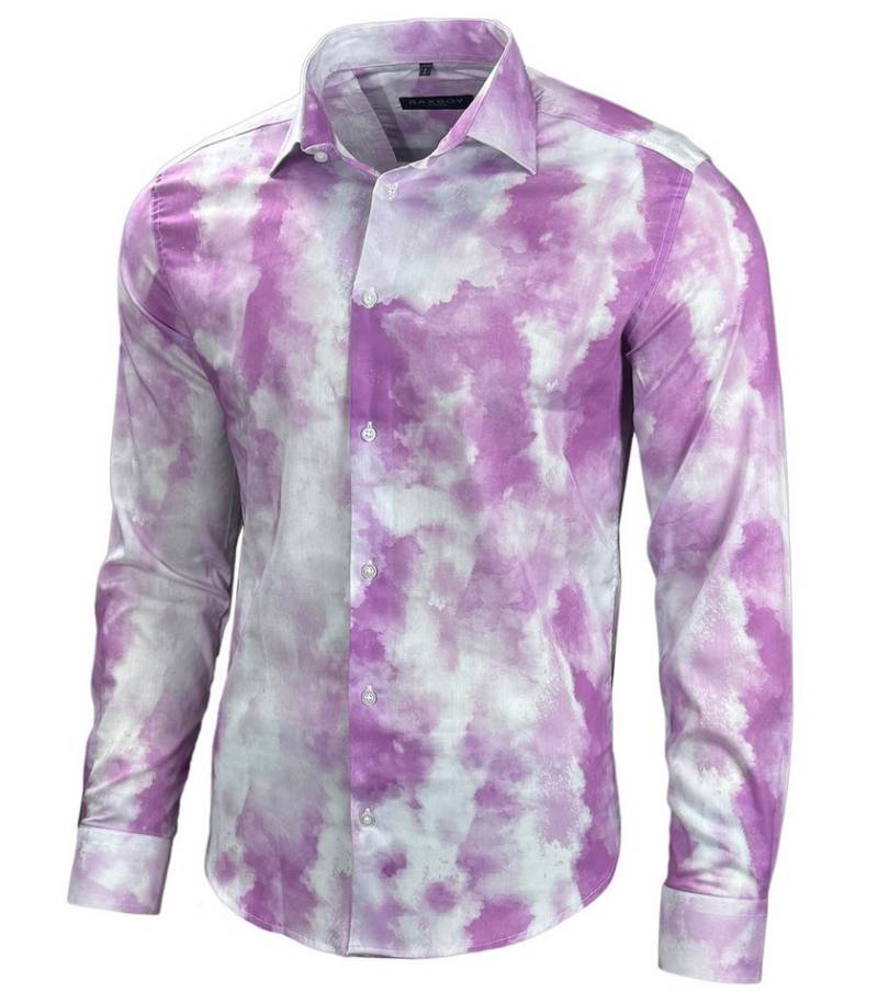 Baxboy Langarmhemd Baxboy Herren Batik Style Hemd Freizeitshemd Langarm Casual B-450 von Baxboy