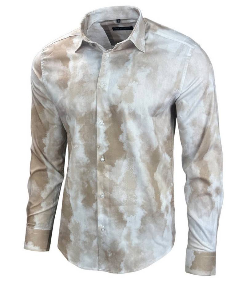 Baxboy Langarmhemd Baxboy Herren Batik Style Hemd Freizeitshemd Langarm Casual B-450 von Baxboy
