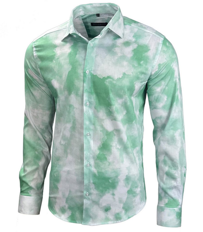 Baxboy Langarmhemd Baxboy Herren Batik Style Hemd Freizeitshemd Langarm Casual B-450 von Baxboy