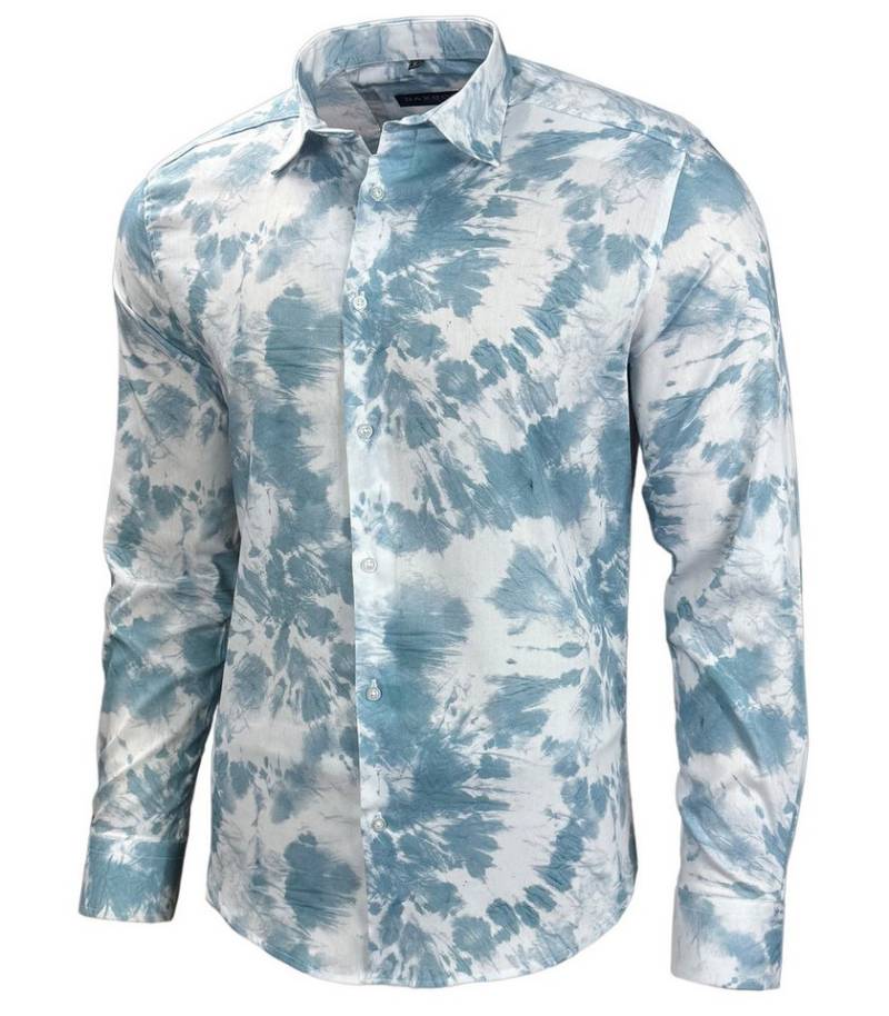 Baxboy Langarmhemd Baxboy Herren Geblümt Langarm Freizeithemd Hawaiihemd Batik B-448 von Baxboy