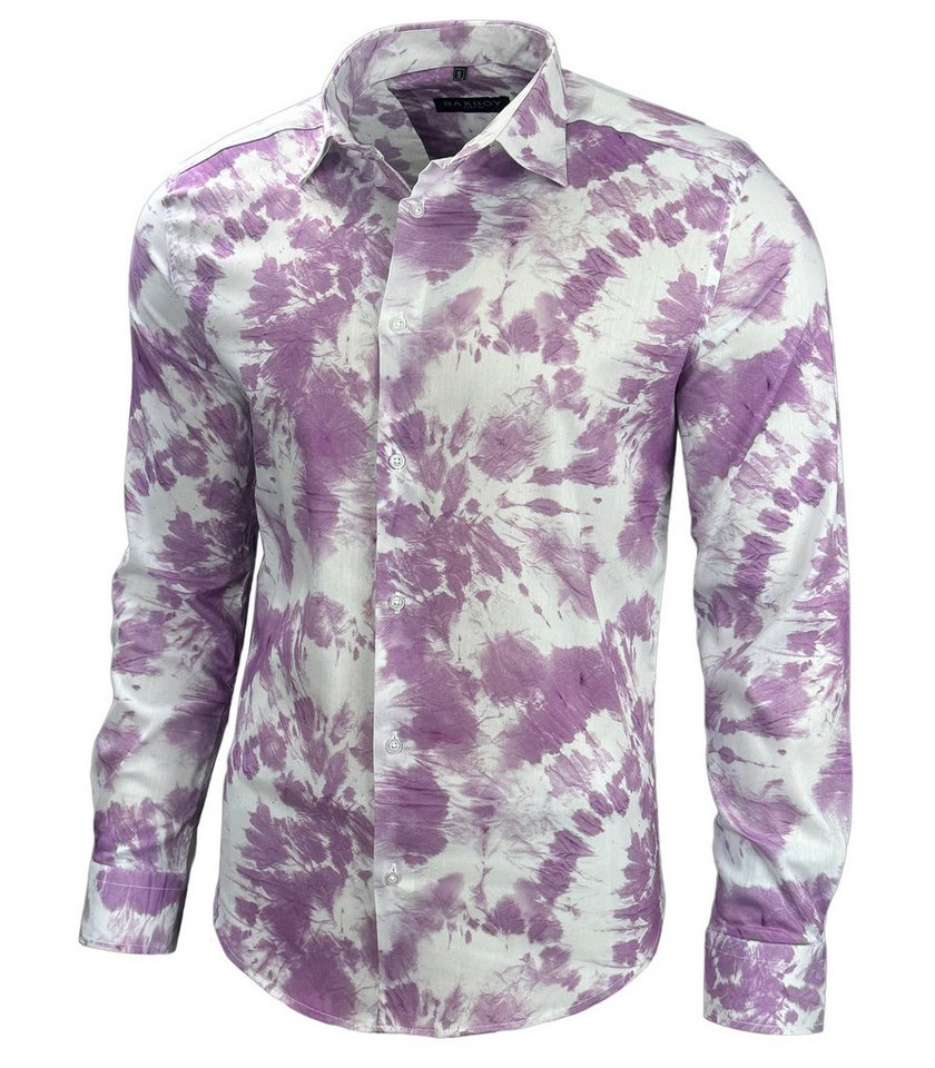 Baxboy Langarmhemd Baxboy Herren Geblümt Langarm Freizeithemd Hawaiihemd Batik B-448 von Baxboy