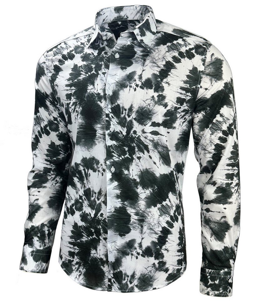 Baxboy Langarmhemd Baxboy Herren Geblümt Langarm Freizeithemd Hawaiihemd Batik B-448 von Baxboy