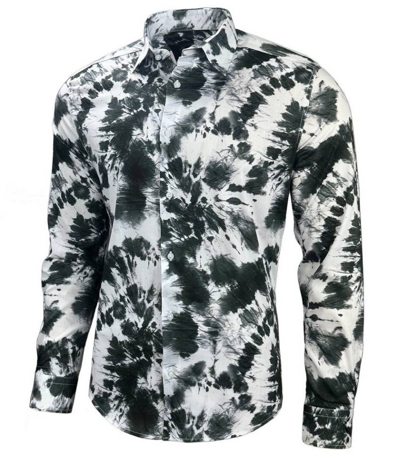 Baxboy Langarmhemd Baxboy Herren Geblümt Langarm Freizeithemd Hawaiihemd Batik B-448 von Baxboy