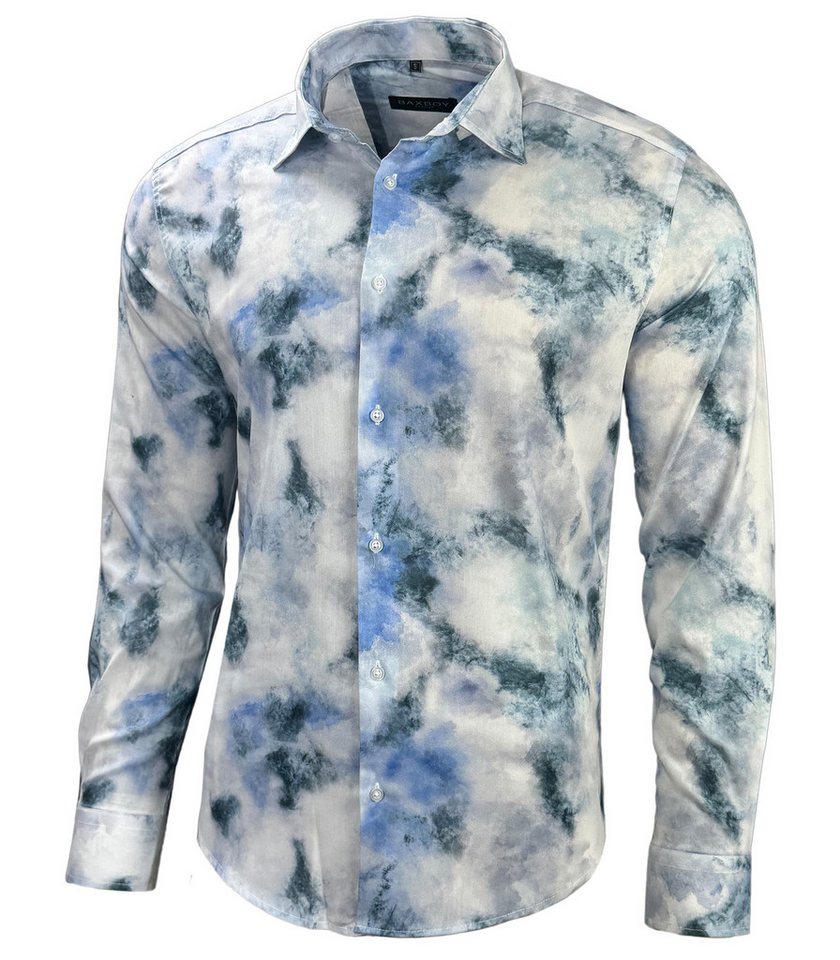 Baxboy Langarmhemd Baxboy Herren Hemd Freizeitshemd Langarm Blumen Casual Shirt B-449 von Baxboy