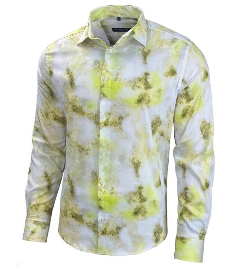 Baxboy Langarmhemd Baxboy Herren Hemd Freizeitshemd Langarm Blumen Casual Shirt B-449 von Baxboy