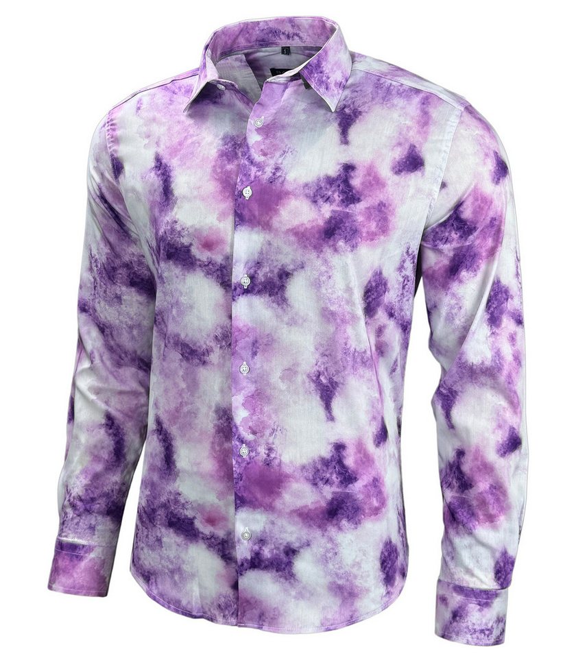 Baxboy Langarmhemd Baxboy Herren Hemd Freizeitshemd Langarm Blumen Casual Shirt B-449 von Baxboy