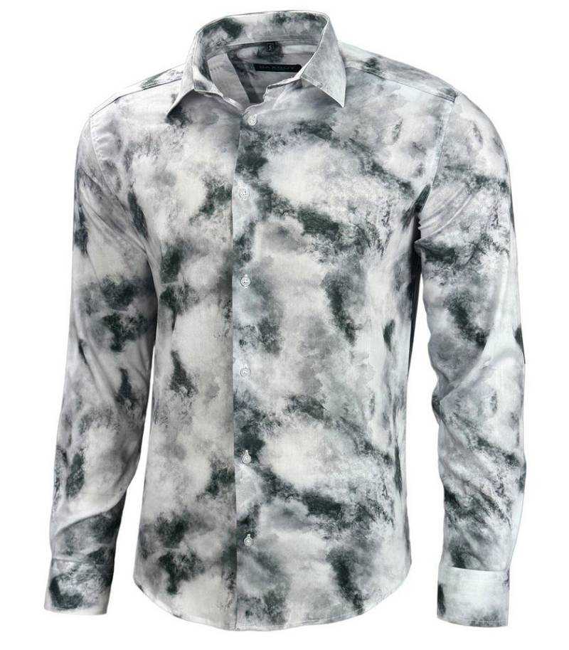 Baxboy Langarmhemd Baxboy Herren Hemd Freizeitshemd Langarm Blumen Casual Shirt B-449 von Baxboy