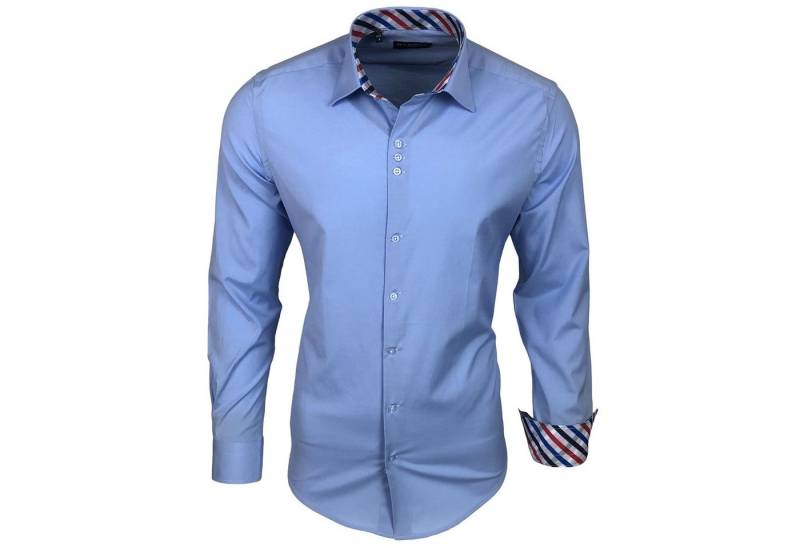 Baxboy Langarmhemd Baxboy Herren Kariert Hemd Kentkragen Langarm Business Karohemd B-501 von Baxboy