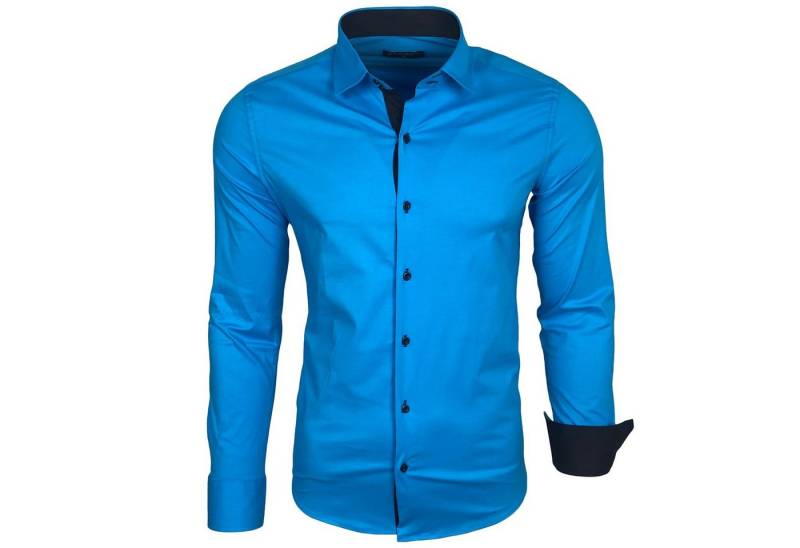 Baxboy Langarmhemd Baxboy Herren Kontrast Hemden Business Freizeit modernes Hemd B-500 von Baxboy