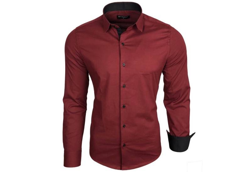 Baxboy Langarmhemd Baxboy Herren Kontrast Hemden Business Freizeit modernes Hemd B-500 von Baxboy