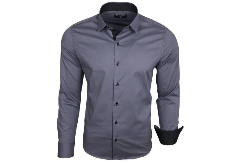 Baxboy Langarmhemd Baxboy Herren Kontrast Hemden Business Freizeit modernes Hemd B-500 von Baxboy