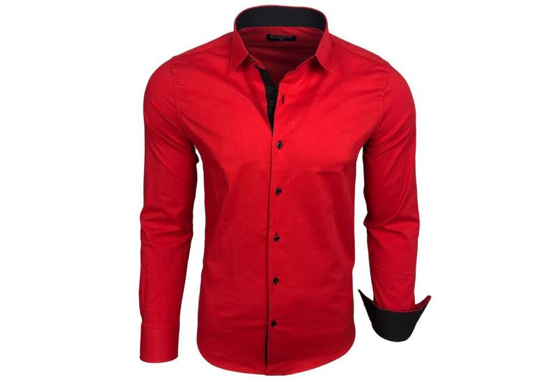 Baxboy Langarmhemd Baxboy Herren Kontrast Hemden Business Freizeit modernes Hemd B-500 von Baxboy