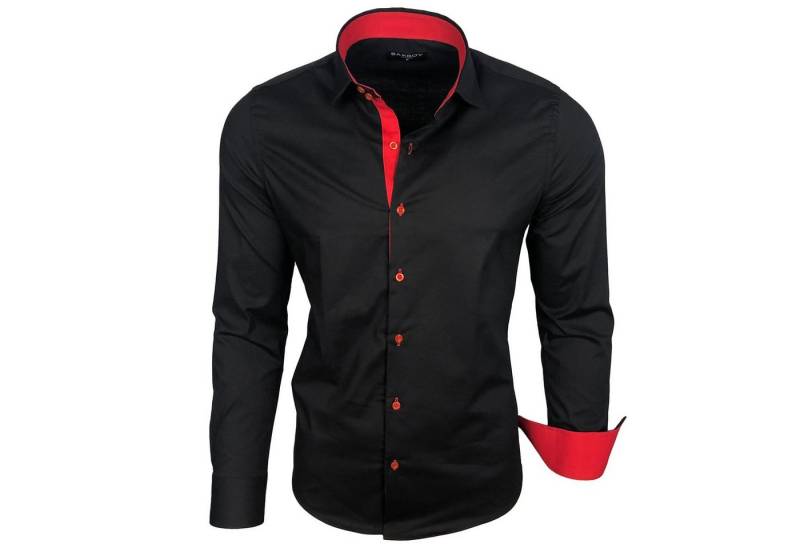Baxboy Langarmhemd Baxboy Herren Kontrast Hemden Business Freizeit modernes Hemd B-500 von Baxboy