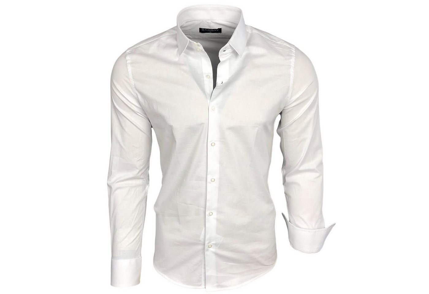 Baxboy Langarmhemd Baxboy Herren Kontrast Hemden Business Freizeit modernes Hemd von Baxboy