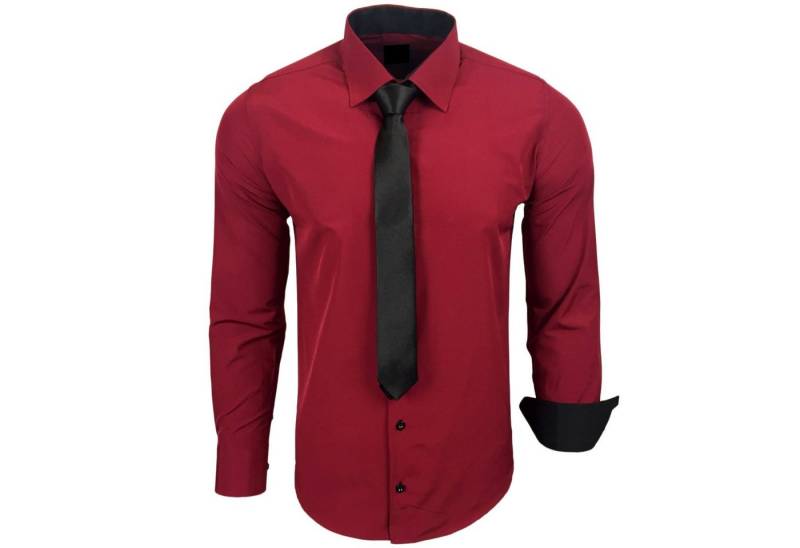 Baxboy Langarmhemd Baxboy Langarmhemd Hemd mit Krawatte im Set (2-tlg) KR-444 von Baxboy