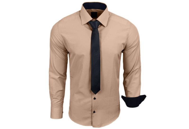 Baxboy Langarmhemd Baxboy Langarmhemd Hemd mit Krawatte im Set (2-tlg) KR-444 von Baxboy