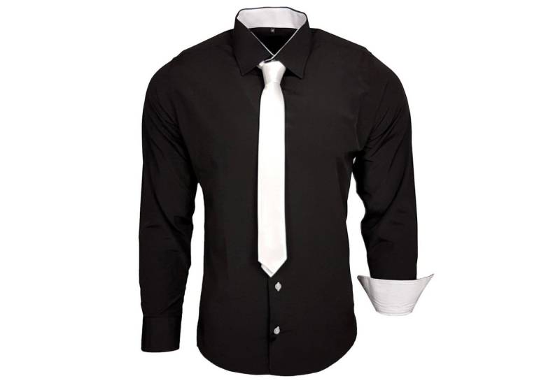 Baxboy Langarmhemd Baxboy Langarmhemd Hemd mit Krawatte im Set (2-tlg) KR-444 von Baxboy