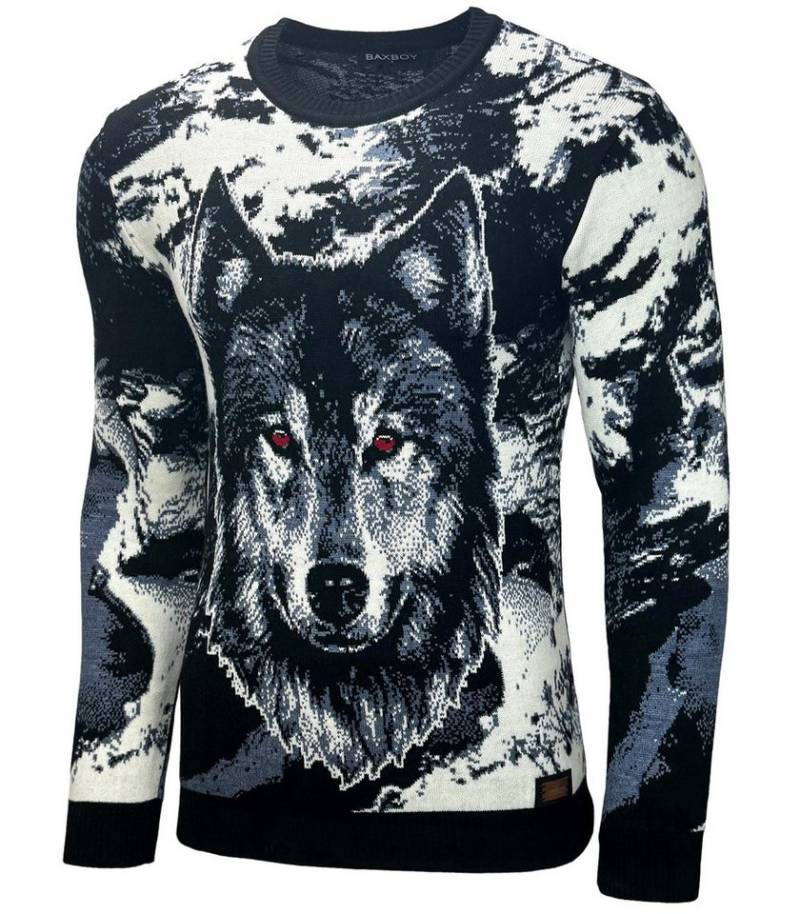 Baxboy Strickpullover BAXBOY Herren stylischer Rundhals Norweger Strick-Pullover B-52426 von Baxboy