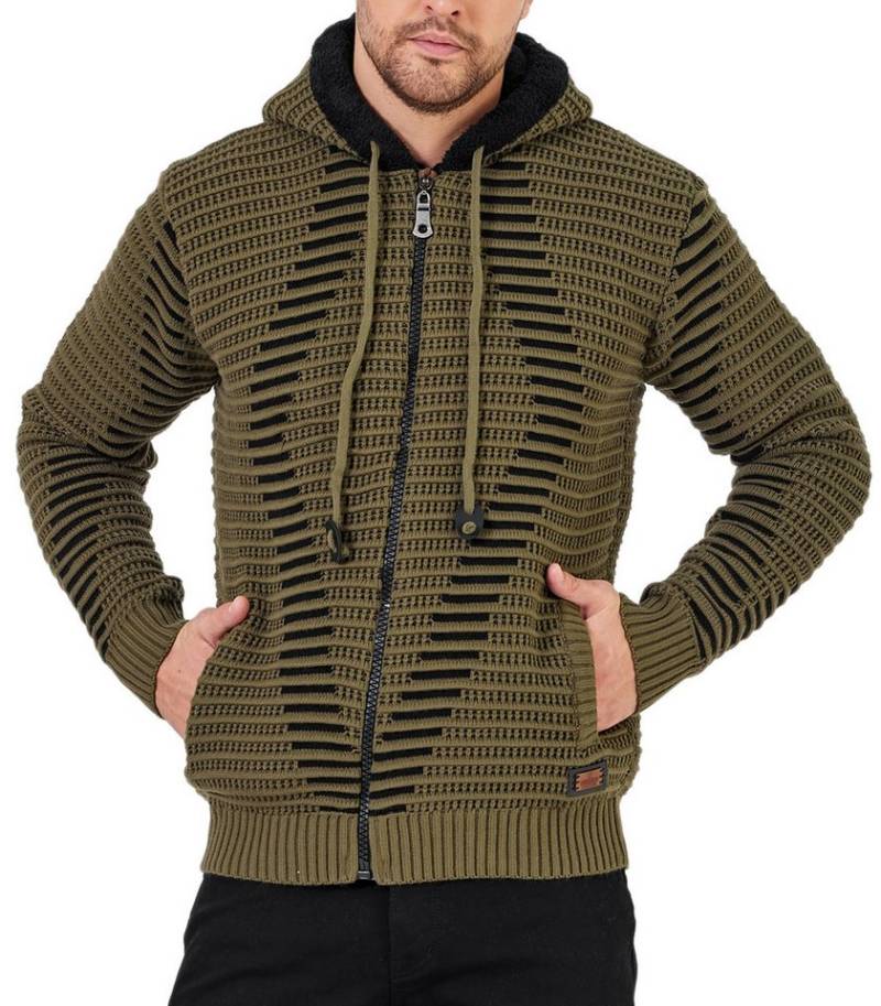 Baxboy Strickpullover Herren Gefütterte Winter Kapuzenpullover Reißverschluss Jacke B-51164 von Baxboy