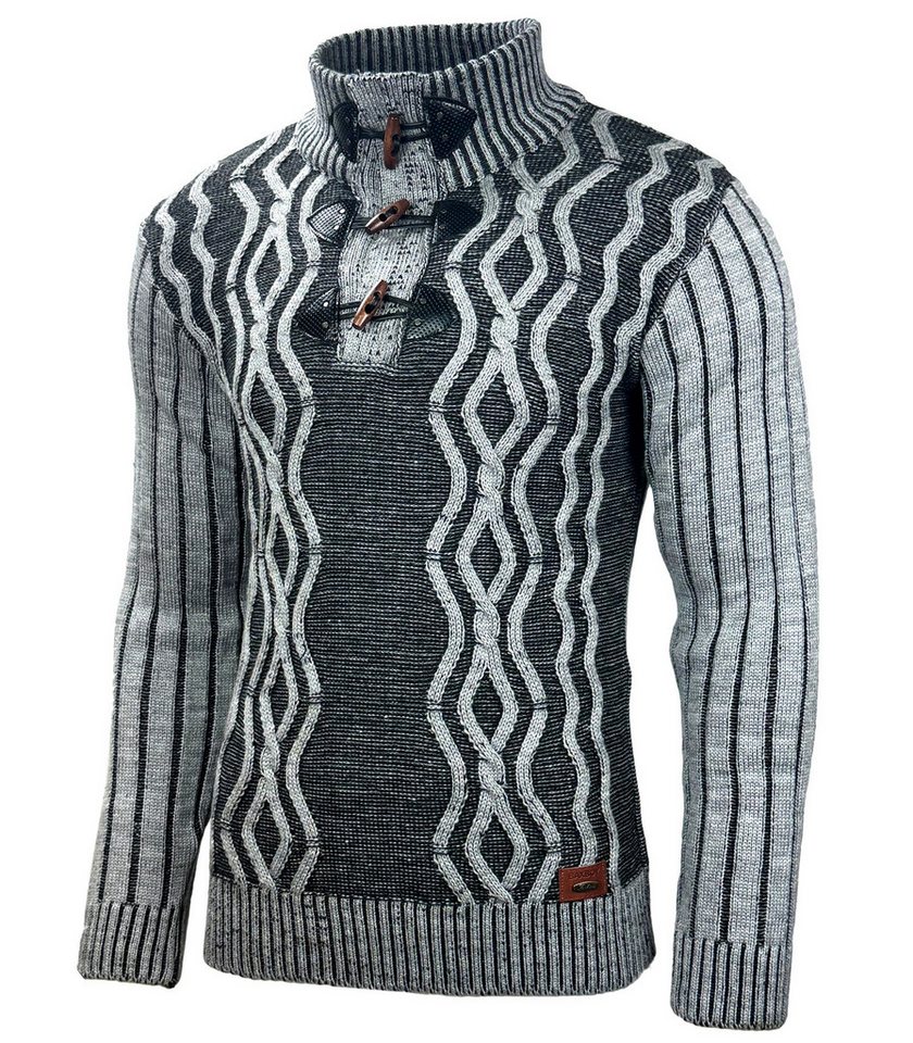 Baxboy Strickpullover Baxboy Herren Pullover Hoher Kragen Stehkragen Strickpullover B-291 von Baxboy