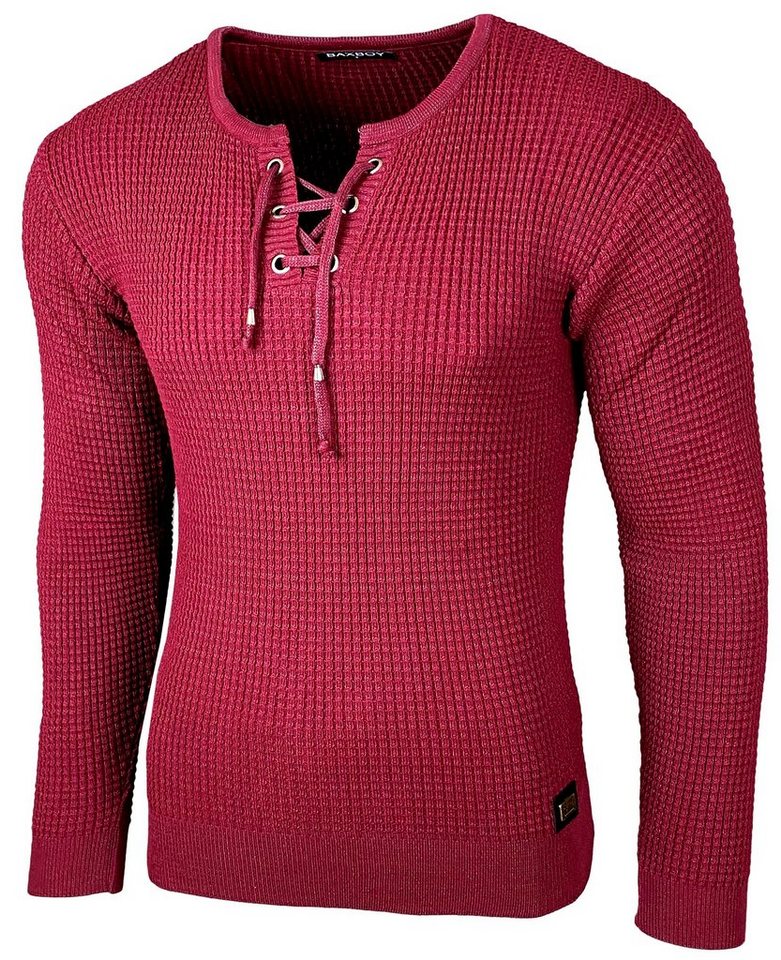 Baxboy Strickpullover Baxboy Herren Pullover Rundkragen Moderner Feinstrick Pulli von Baxboy