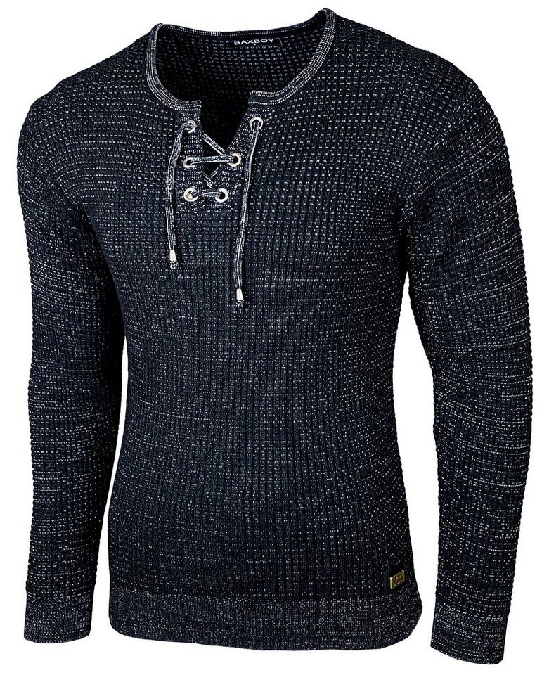 Baxboy Strickpullover Baxboy Herren Pullover Rundkragen Moderner Feinstrick Pulli von Baxboy