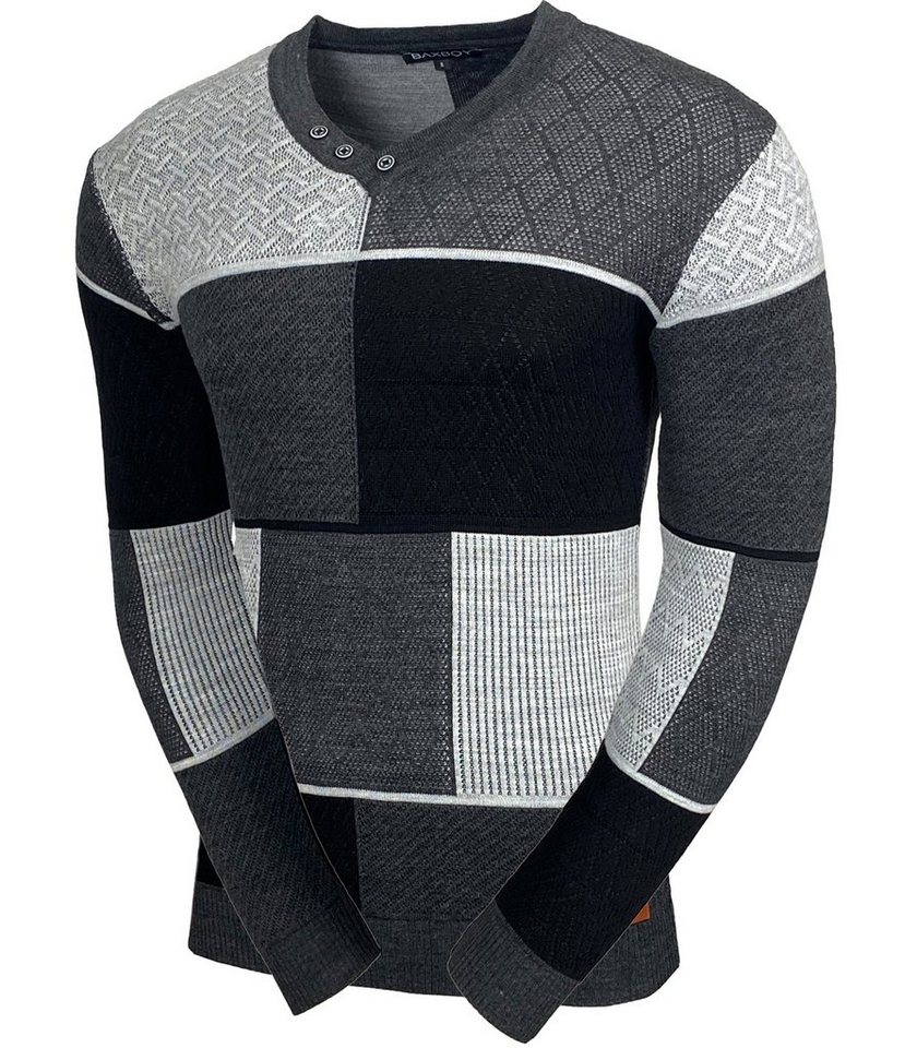 Baxboy Strickpullover Baxboy Herren Pullover V-Neck Strick-Pullover Rundkragen BB-52301 von Baxboy