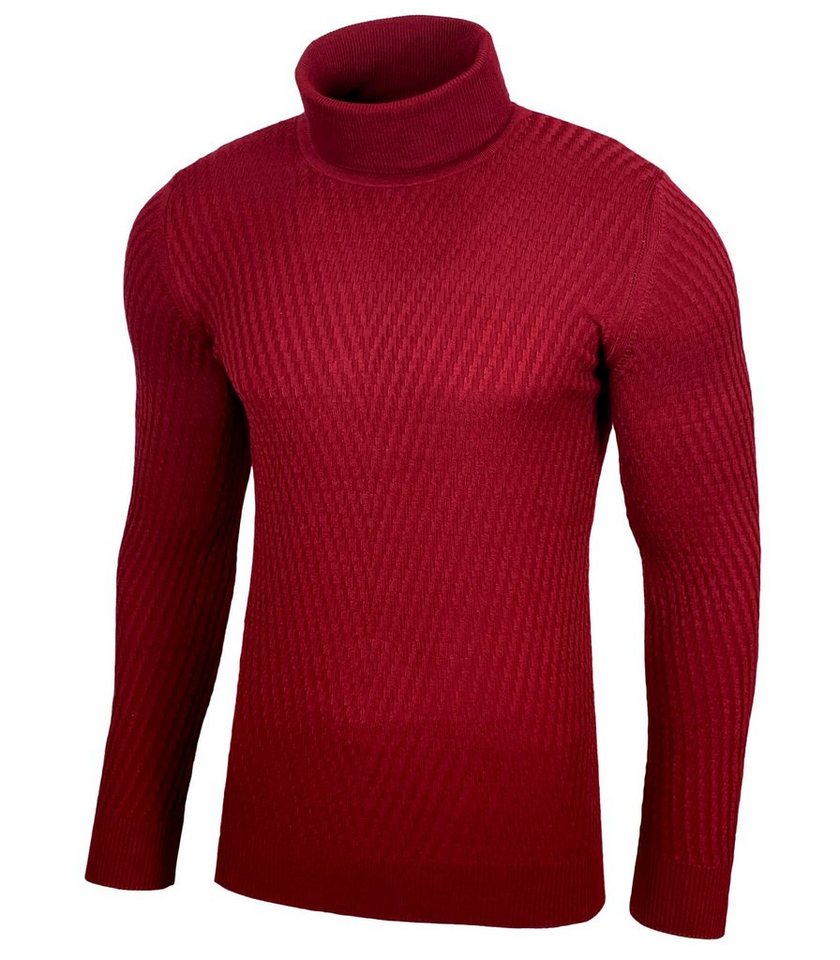 Baxboy Strickpullover Baxboy Herren Slim fit Freizeit Feinstrick Rollkragenpullover von Baxboy