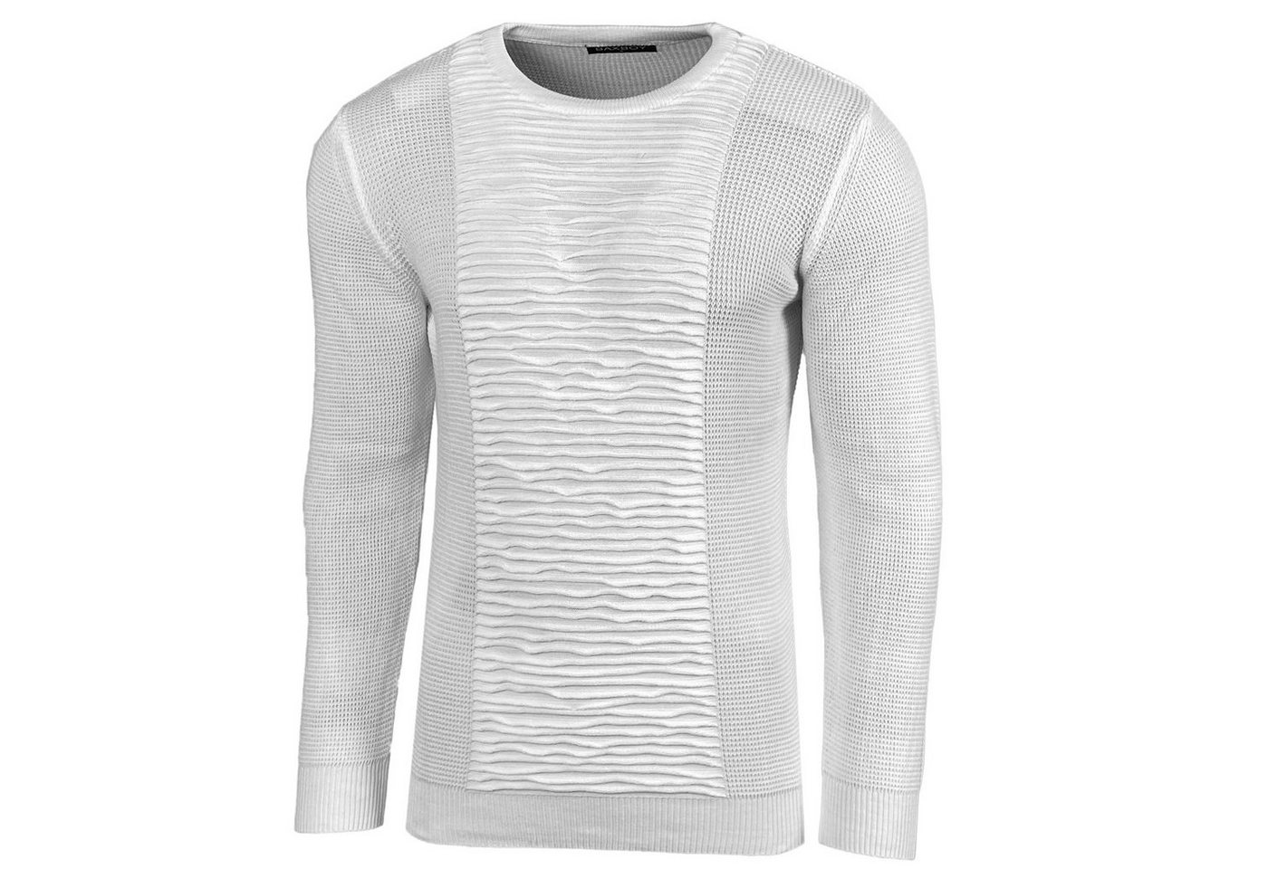 Baxboy Strickpullover Baxboy Strickpullover Herren Two Tone Rundhals Pullover B-1881 von Baxboy