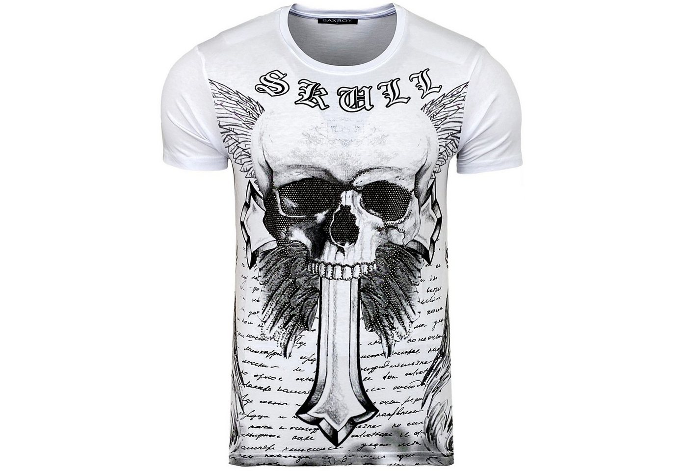 Baxboy T-Shirt BAXBOY T-Shirt mit stylischem Totenkopfprint modernem Stil von Baxboy