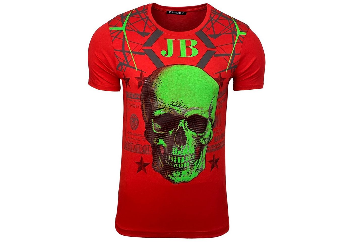 Baxboy T-Shirt BAXBOY T-Shirt mit stylischem Totenkopfprint modernem Stil von Baxboy