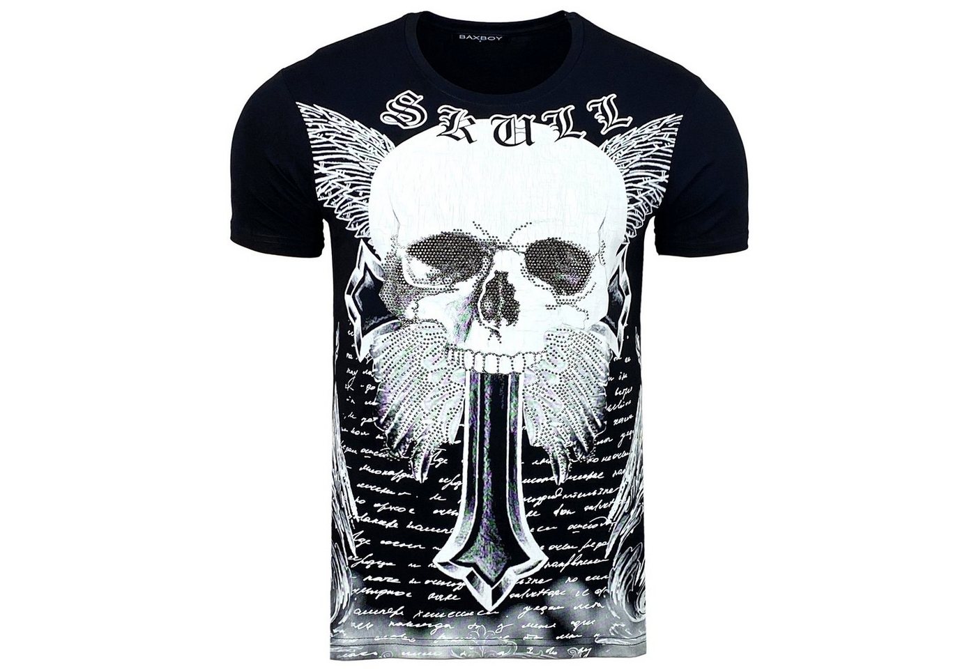 Baxboy T-Shirt BAXBOY T-Shirt mit stylischem Totenkopfprint modernem Stil von Baxboy