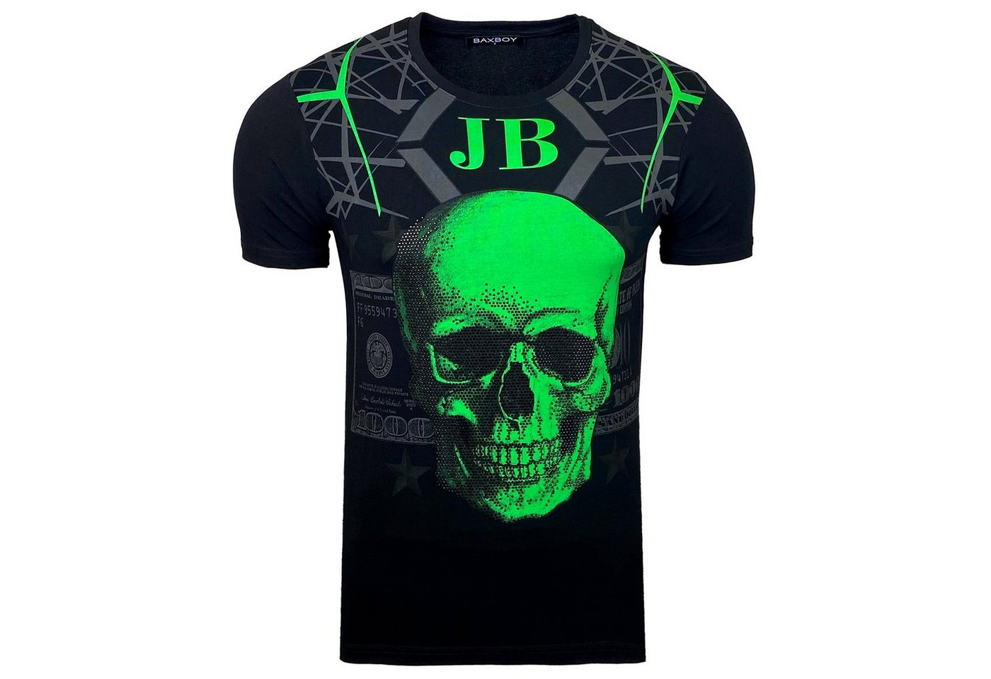 Baxboy T-Shirt BAXBOY T-Shirt mit stylischem Totenkopfprint modernem Stil von Baxboy