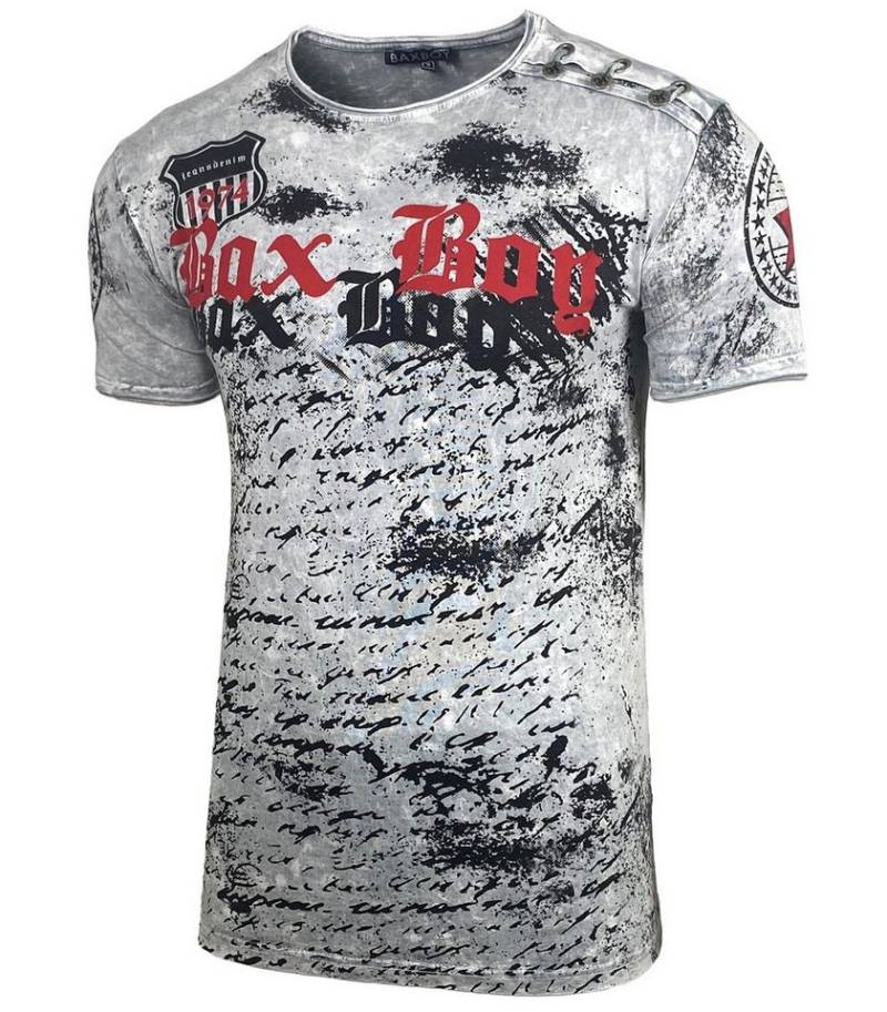 Baxboy T-Shirt Baxboy Batik style Herren T-Shirt mit Front Logo Print B-102 von Baxboy