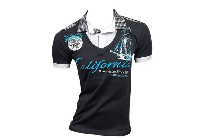 Baxboy T-Shirt Baxboy Kurzarm Hemd Einsatz V-Neck 2-in-1-Design Polo T-Shirt 2345 von Baxboy