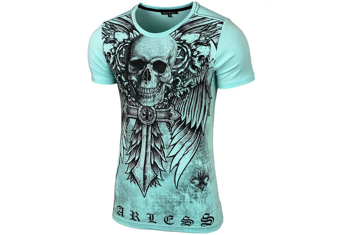 Baxboy T-Shirt Baxboy T-Shirt »BX2314« Rundhals bedruckt Print mit Strasssteine von Baxboy