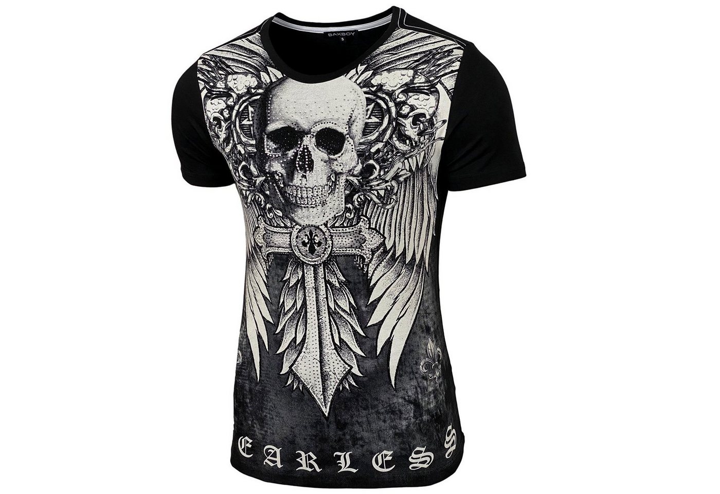 Baxboy T-Shirt Baxboy T-Shirt »BX2314« Rundhals bedruckt Print mit Strasssteine von Baxboy