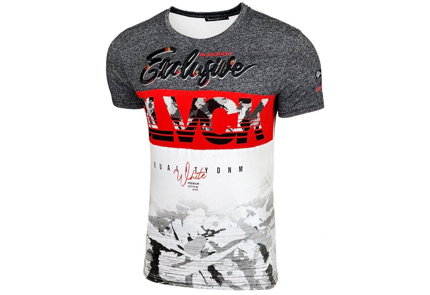 Baxboy T-Shirt Baxboy T-Shirt »EXCLUSIVE BLACK« mit sportiven Prints & Stickerei von Baxboy