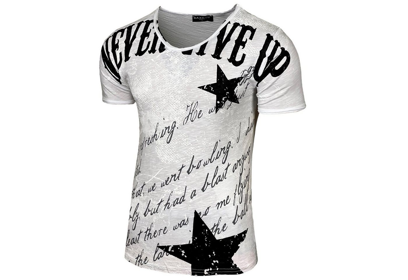 Baxboy T-Shirt Baxboy T-Shirt » Never Give Up « mit sportiven Prints von Baxboy